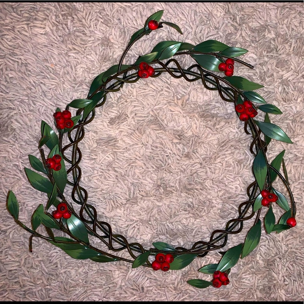 Metal Holly Wreath